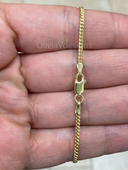 14K Yellow Gold Over 925 Sterling Silver Italian Solid Cuban Curb Link Chain 16'' 18'' 20'' 22'' 24'' 30'' 2.00MM - Best Selling Sale, Gift