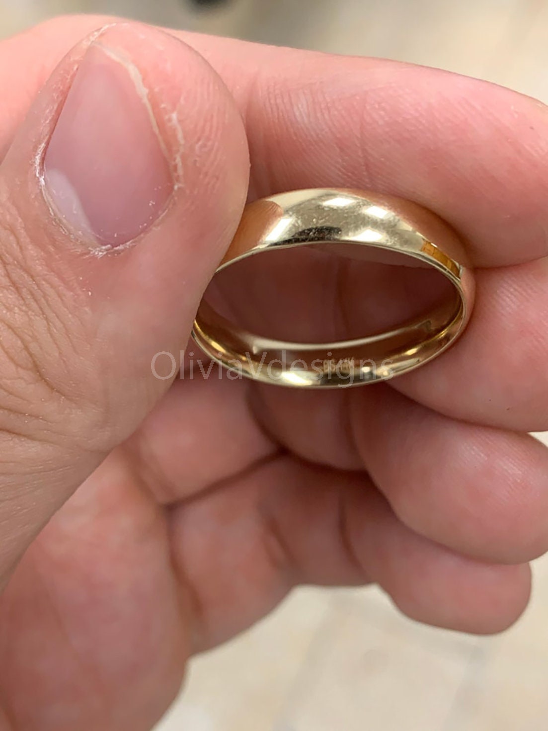 14 Karat Gold Ring - Pure 14K Gold Wedding Band - Real 14K Gold Half Round Ring - 4mm & 5mm - Mens Gold Wedding Band - Womens Gold Ring