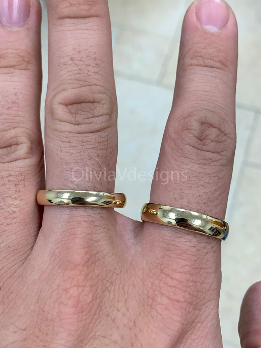 14 Karat Gold Ring - Pure 14K Gold Wedding Band - Real 14K Gold Half Round Ring - 4mm & 5mm - Mens Gold Wedding Band - Womens Gold Ring