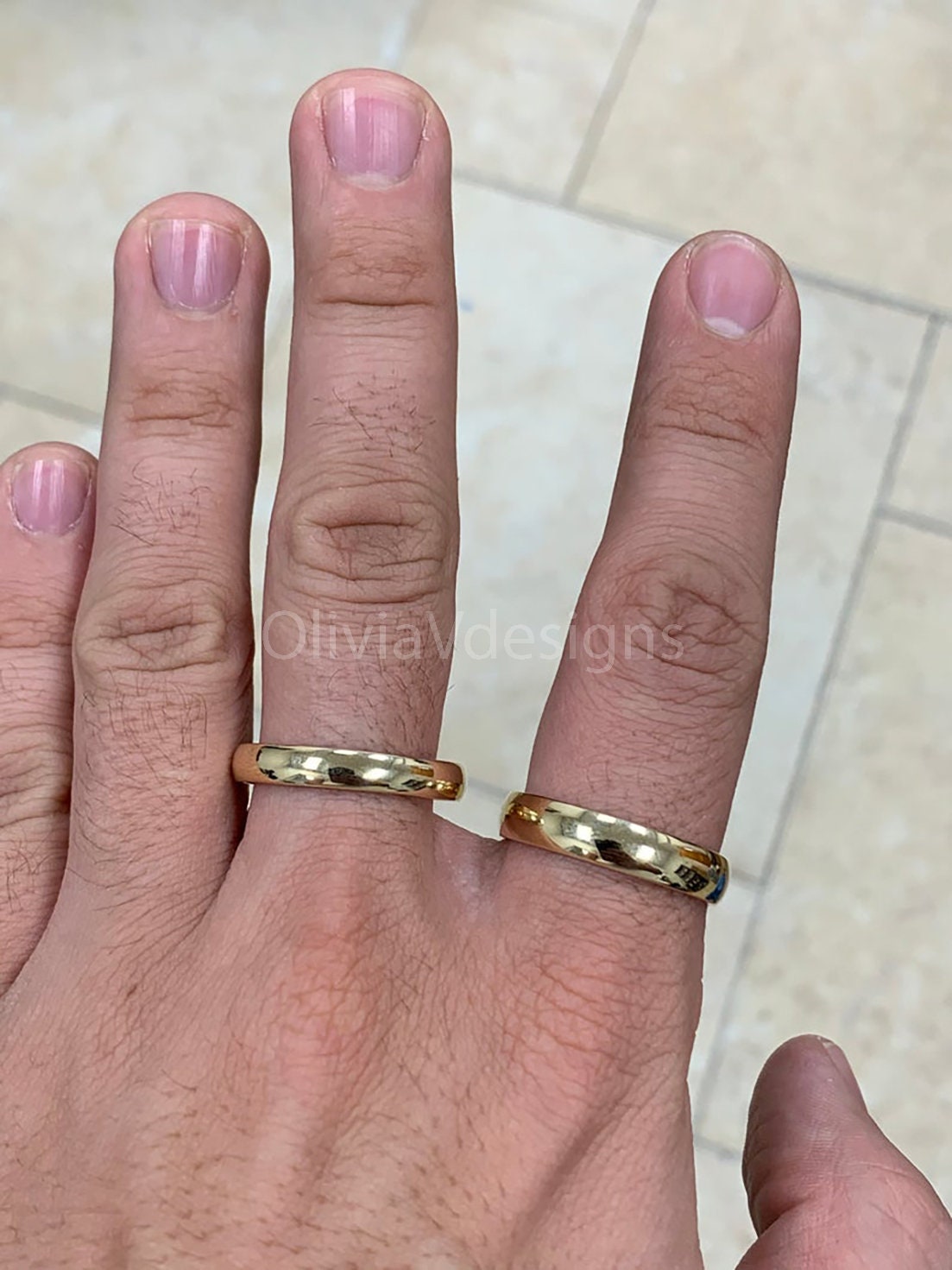 14 Karat Gold Ring - Pure 14K Gold Wedding Band - Real 14K Gold Half Round Ring - 4mm & 5mm - Mens Gold Wedding Band - Womens Gold Ring
