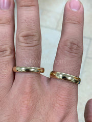 14 Karat Gold Ring - Pure 14K Gold Wedding Band - Real 14K Gold Half Round Ring - 4mm & 5mm - Mens Gold Wedding Band - Womens Gold Ring
