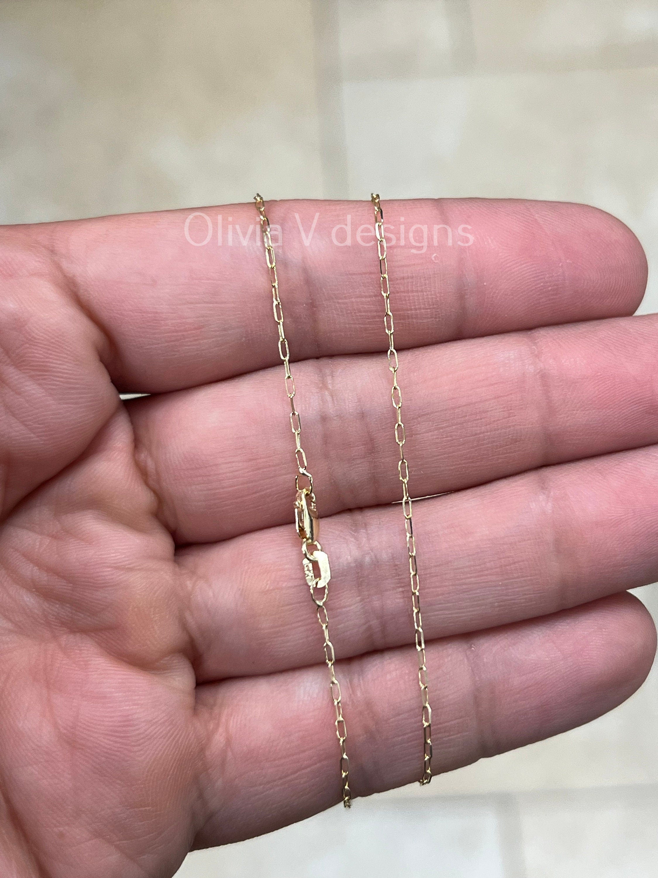 14k 1mm Anchor Forzentina Link Necklace, Necklace, Men Women , 14k Yellow Gold