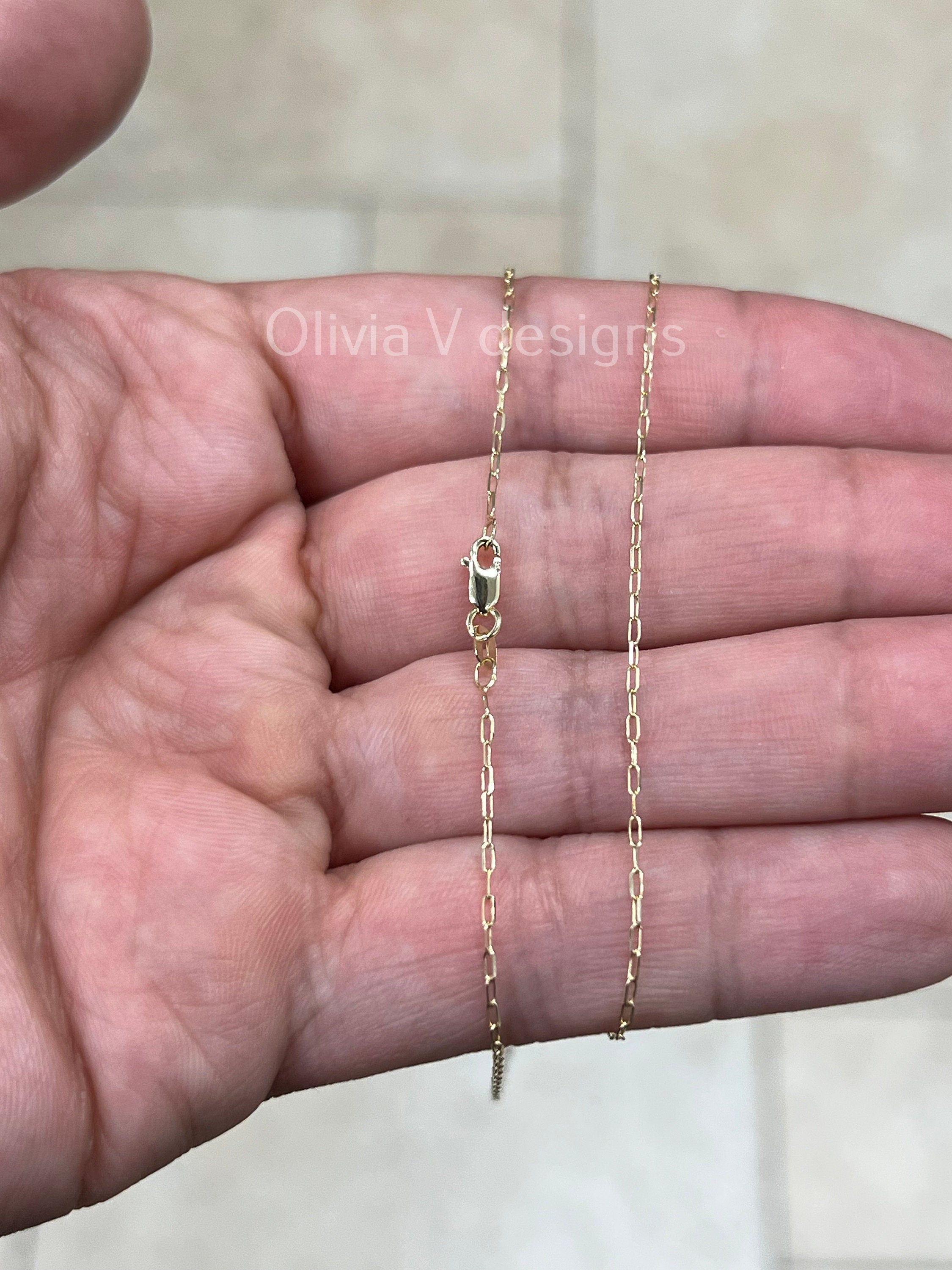 14k 1mm Anchor Forzentina Link Necklace, Necklace, Men Women , 14k Yellow Gold