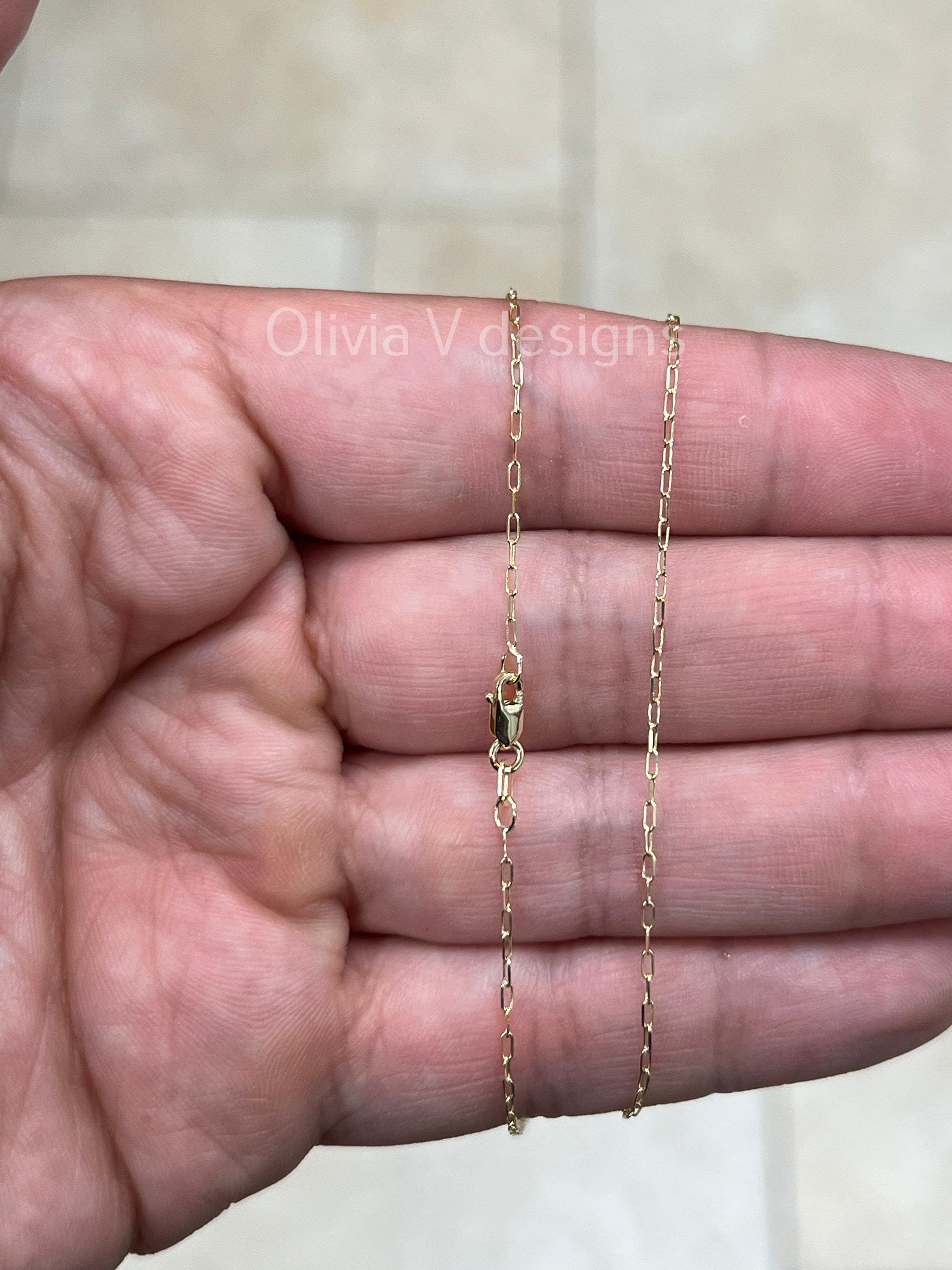 14k 1mm Anchor Forzentina Link Necklace, Necklace, Men Women , 14k Yellow Gold