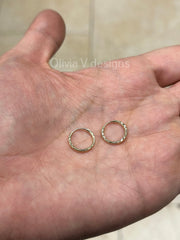 14k Diamond Cut Endless Gold Hoops | Gold Endless Hoops | 14k Gold Hoops | Endless Gold Hoops | 14mm Hoops | Hoop Earrings | Endless Hoop
