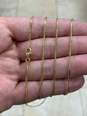 14k Gold Over 925 Sterling Silver Snake Chain, 1.2mm 8-Sided Snake Chain All Lengths, 16" 18" 20" 22" 24'' 30'', Made in Italy