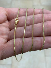 14k Gold Over 925 Sterling Silver Snake Chain, 1.2mm 8-Sided Snake Chain All Lengths, 16" 18" 20" 22" 24'' 30'', Made in Italy