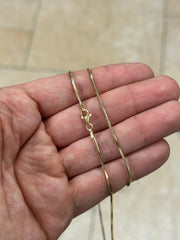 14k Gold Over 925 Sterling Silver Snake Chain, 1.4mm 8-Sided Snake Chain All Lengths, 16" 18" 20" 22" 24'' 30'', Made in Italy