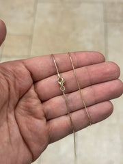 14k Gold Over 925 Sterling Silver Snake Chain, 1mm 8-Sided Snake Chain All Lengths, 16" 18" 20" 22" 24'' 30'', Made in Italy