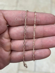 14k Rose Gold Over 925 Sterling Silver Anchor Mariner Link Adjustable Chain Necklace 24" 2mm, 925 Sterling Silver, Anchor Chain