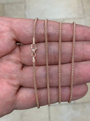 14k Rose Gold Over 925 Sterling Silver Popcorn Chain, Coreana 1.8mm chain, Sterling Silver Chain, 925 Chain, Made In Italy