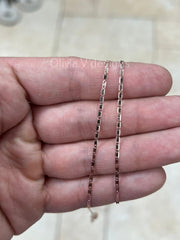 14k Rose Gold Over 925 Sterling Silver Solid Valentino Adjustable Chain Necklace 24" 1.5mm, 925 Sterling Silver, Valentino
