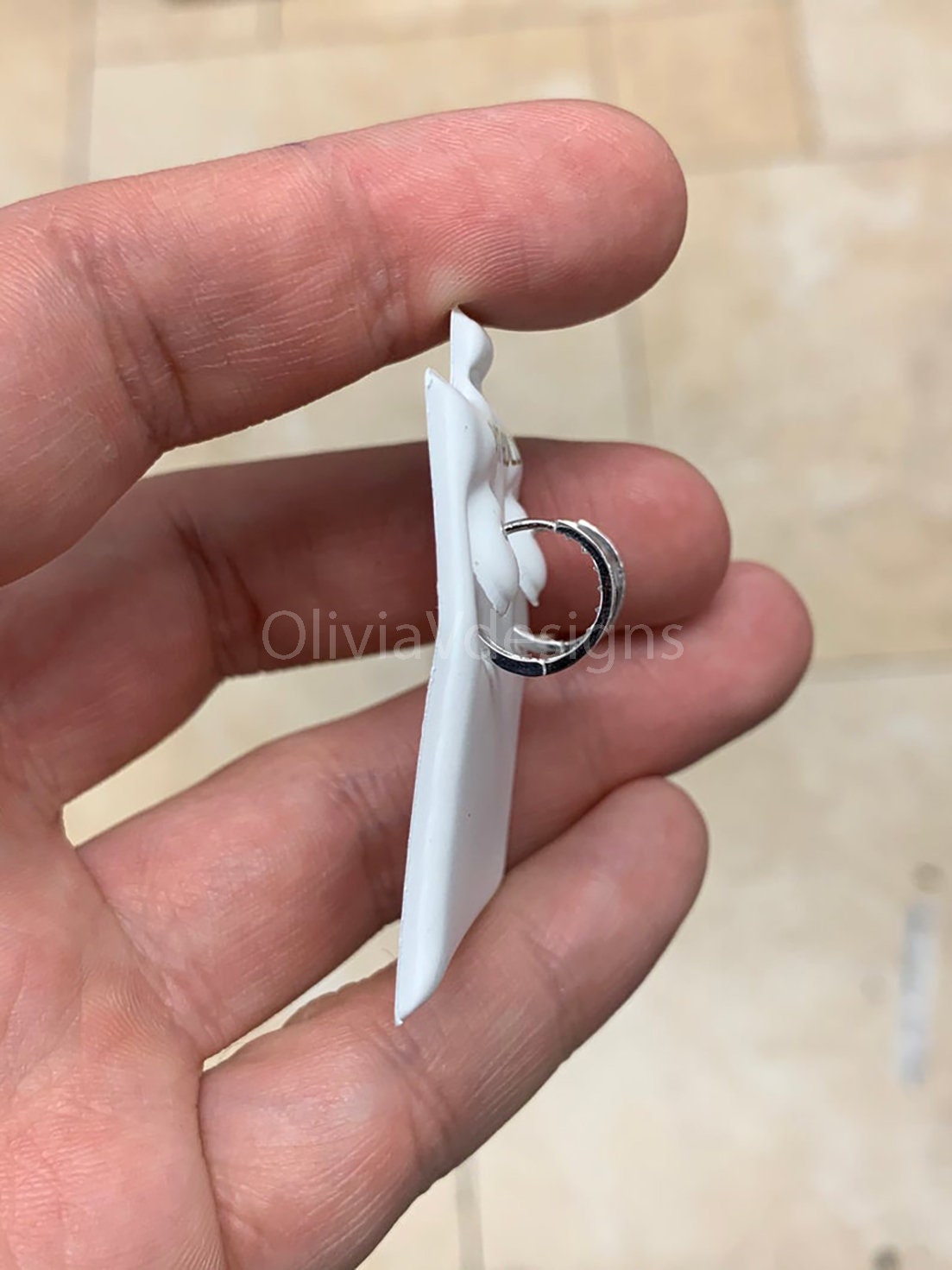 14k Solid White Gold 10MM CZ Huggie Earrings Hoop Earrings, Double Row CZ Pave Ear Cuff, Pave Hoops, Pierced Ear Cuff, Ear Wrap, New