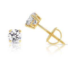 14k White Gold 3.00 Carat Round IGI Certified Lab Grown Diamond E Color VVS2 Gift, Men Women Diamond Studs
