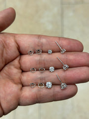 IGI Certified 14k White Gold Lab Grown Diamond Studs 0.50 1.00 1.50 Carats, Screw Back, Diamond Studs, Round Diamond Stud Earrings Unisex