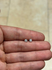 IGI Certified 14k White Gold Lab Grown Diamond Studs 0.50 Carats EF VS1, Screw Back, Diamond Studs, Round Diamond Stud Earrings Unisex