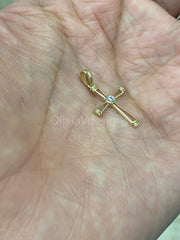 14k Yellow Gold Cross Pendant, Jesus, Crucifix, Christ - Genuine 14k Yellow Gold - Religious Pendant Gift