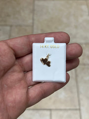 14k Yellow Gold Double Heart Pendant, Love Heart - Genuine 14k Yellow Gold - Pendant Gift, Dainty, Love