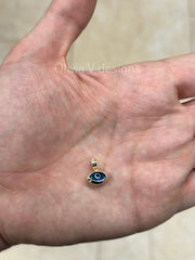 14k Yellow Gold Greek Evil Eye Pendant, Dainty Eye - Genuine 14k Yellow Gold - Pendant Gift, Dainty, Good Luck Protection Charm