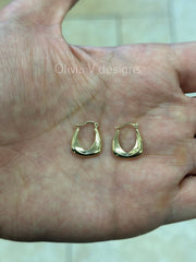 14k Yellow Gold Oval Hoop Earrings 16mm / Classic Hoops, Everyday Earrings, Gift For Her, For Him, 14k Yellow Gold