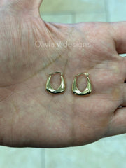 14k Yellow Gold Oval Hoop Earrings 16mm / Classic Hoops, Everyday Earrings, Gift For Her, For Him, 14k Yellow Gold
