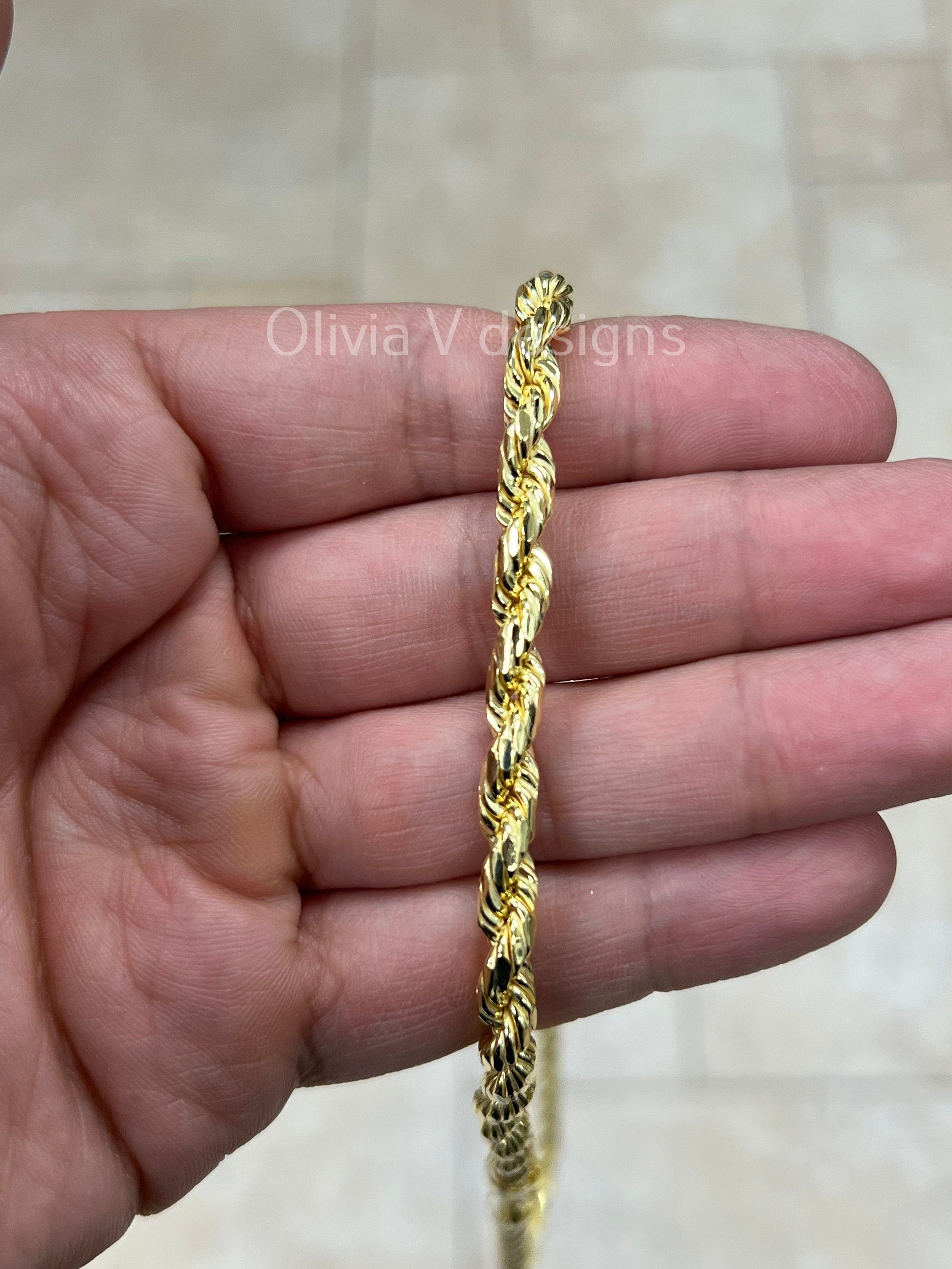 14k Yellow Gold Over 925 Sterling Silver Rope Chain Necklace 6.5mm, Lobster Clasp, New, Gift, Men, Woman