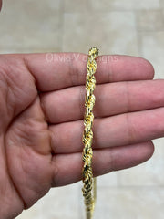 14k Yellow Gold Over 925 Sterling Silver Rope Chain Necklace 6.5mm, Lobster Clasp, New, Gift, Men, Woman