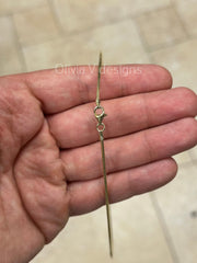 14k Yellow Gold Plated Over 925 Sterling Silver 1.5mm Omega Necklace  16'' 18'' 20'', Made In Italy, Gift
