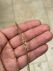 14k Yellow Gold Plated Over 925 Sterling Silver 2mm Omega Necklace  16'' 18'' 20'', Made In Italy, Gift
