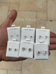14k Yellow Gold Screw Back Brilliant Round Studs, Gifts for Wife, Anniversary Gifts