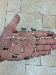 14k Yellow Gold Tube Hoop Earrings 15mm 20mm 25mm 30mm 35mm 40mm 50mm / Classic Hoops, Everyday Earrings, Gift, 2mm Thick Hoops