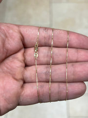 18K Solid Yellow Gold Box 0.6mm Necklace Chain With Lobster Clasp 16" 18" 20" Finished Necklace, Everyday Necklace