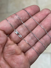 18K Solid Yellow Gold Box 0.6mm Necklace Chain With Lobster Clasp 16" 18" 20" Finished Necklace, Everyday Necklace