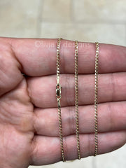 18K Solid Yellow Gold Flat Cuban 1.7mm Link Chain Necklace 16'' 18'' 20'' 22'' 24'' , Layering Chain , Minimal Chain, 18K Gold Chain
