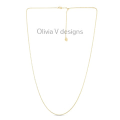 1mm Solid Adjustable Popcorn Chain REAL 14K Yellow Gold Up To 22", Popcorn Chain, Genuine 14k