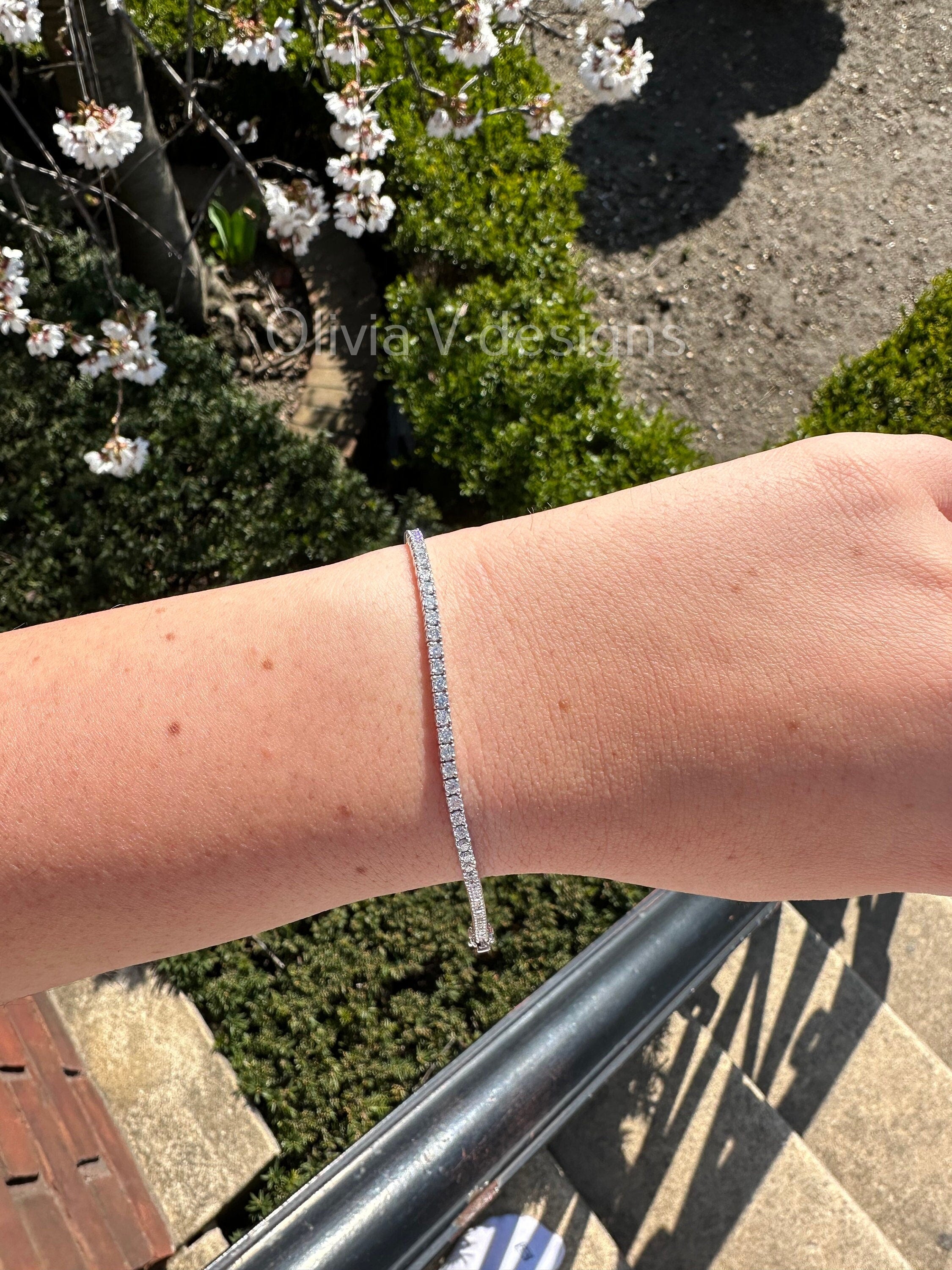 3.00 Carat Natural Diamond 14K Solid White Gold Tennis Bracelet | Classic Tennis Bracelet| F/G Color | 7'' Inch