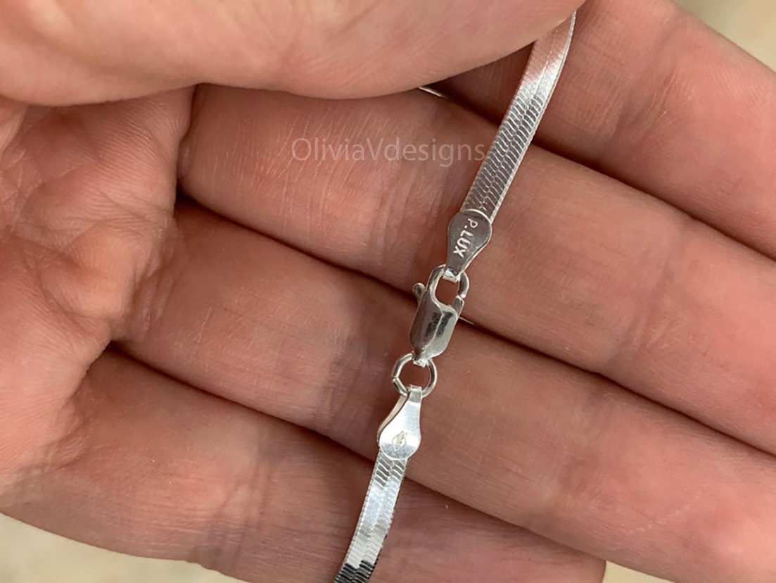 3.50mm Herringbone Chain, 925 Sterling Silver Necklace 16'' 18'' 20'' 22'' 24'' 30'', Italy Made, Plux, Gift for Her, Everyday Necklace
