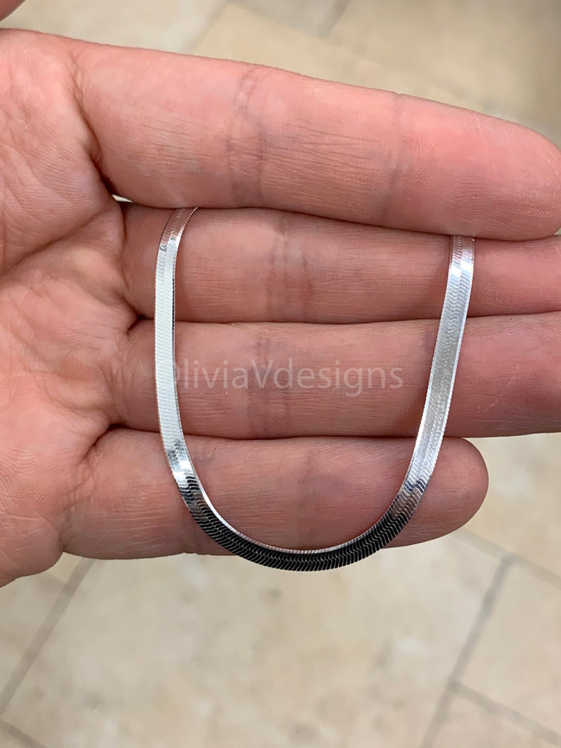 3.50mm Herringbone Chain, 925 Sterling Silver Necklace 16'' 18'' 20'' 22'' 24'' 30'', Italy Made, Plux, Gift for Her, Everyday Necklace