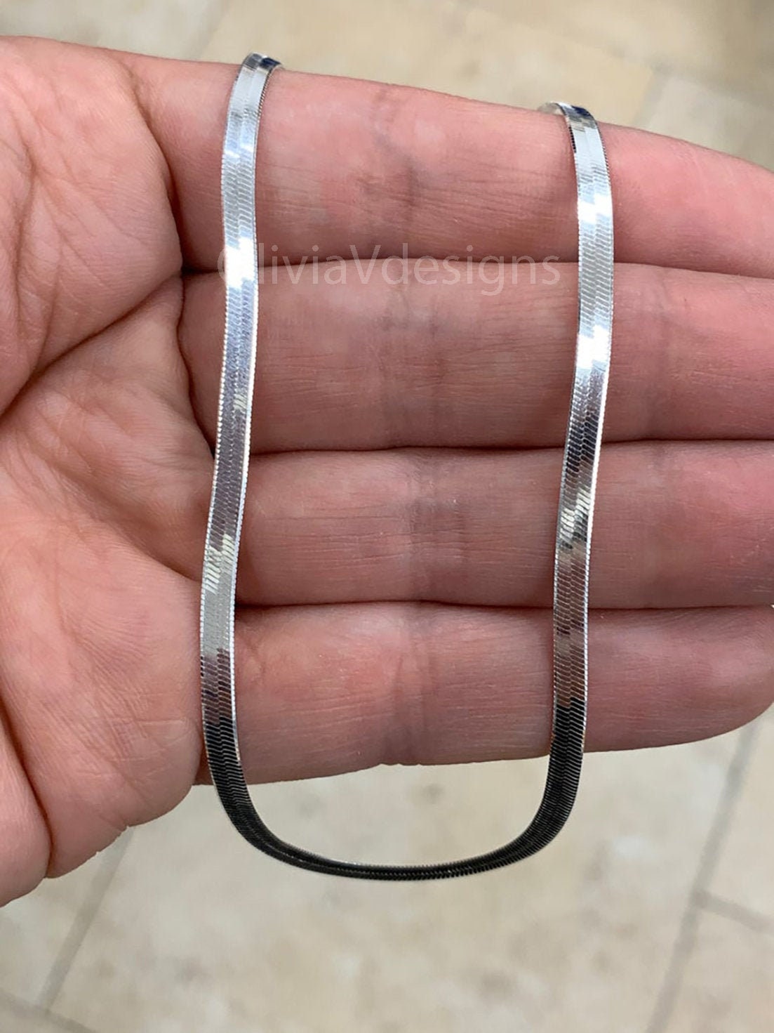 3.50mm Herringbone Chain, 925 Sterling Silver Necklace 16'' 18'' 20'' 22'' 24'' 30'', Italy Made, Plux, Gift for Her, Everyday Necklace