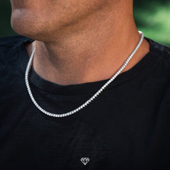 3MM Iced Out Diamond Tennis Chain | Men's Jewelry | Diamond Necklace | Hip Hop Tennis Chain | Hip Hop Necklace | 14k White Gold