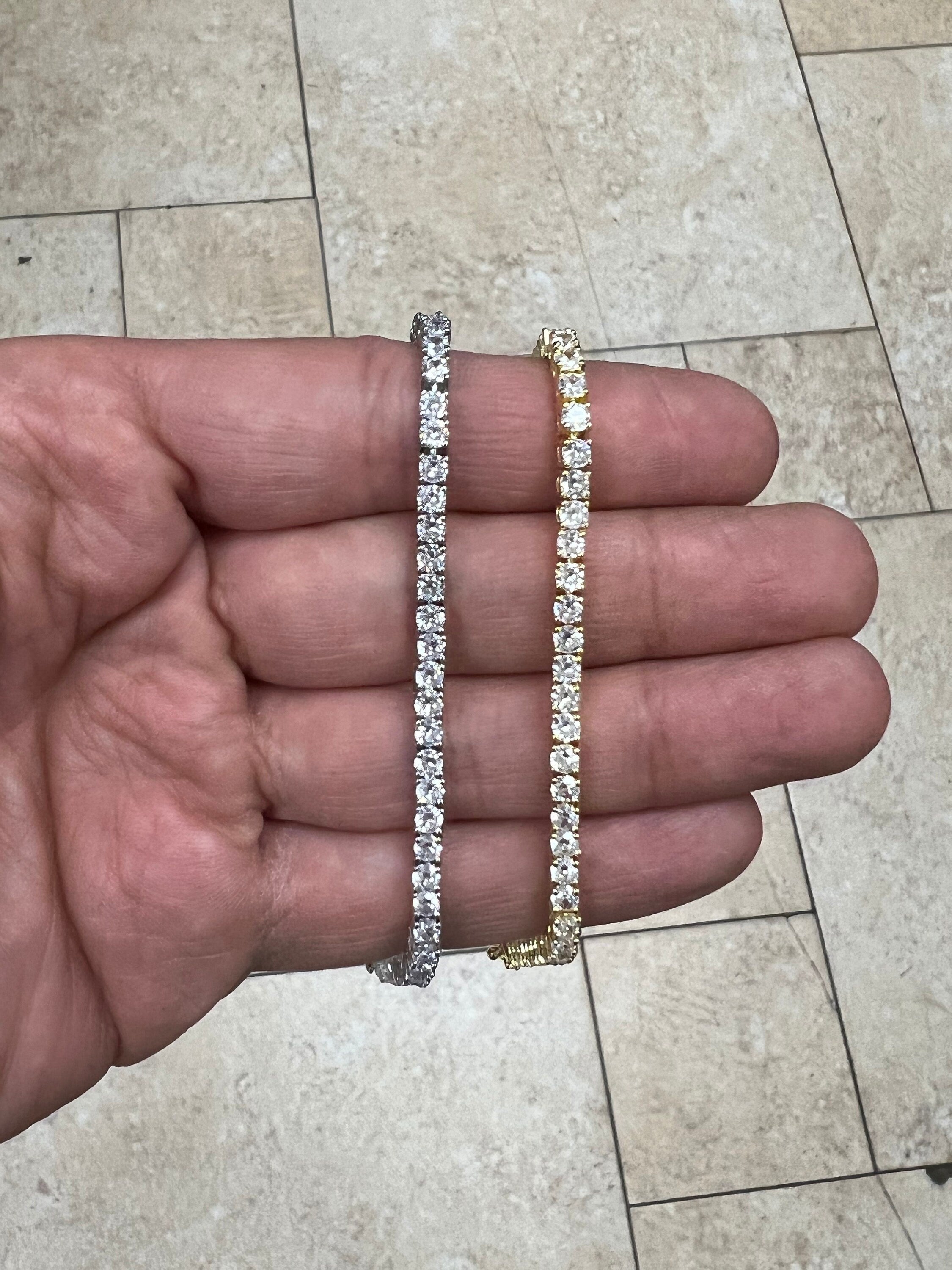 3mm Diamond Tennis Necklace Bracelet / Diamond CZ Tennis / 14k White Gold  / 14k Yellow Gold / Bridal Bracelet / Wedding Jewelry / Unisex
