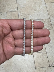 3mm Diamond Tennis Necklace Bracelet / Diamond CZ Tennis / 14k White Gold  / 14k Yellow Gold / Bridal Bracelet / Wedding Jewelry / Unisex