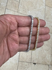 3mm Diamond Tennis Necklace Bracelet / Diamond CZ Tennis / 14k White Gold  / 14k Yellow Gold / Bridal Bracelet / Wedding Jewelry / Unisex