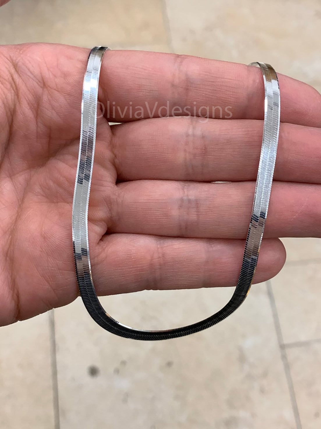 4.50mm Herringbone Chain, 925 Sterling Silver Necklace 16'' 18'' 20'' 22'' 24'' 30'', Italy Made, Gift, Everyday Necklace, Bracelet, Anklet