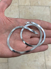 4.50mm Herringbone Chain, 925 Sterling Silver Necklace 16'' 18'' 20'' 22'' 24'' 30'', Italy Made, Gift, Everyday Necklace, Bracelet, Anklet