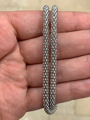 4.5MM Solid 925 Sterling Silver Italian Shiny POPCORN Chain Necklace Made in Italy All Lengths Available: 16" 18" 20" 22" 24" Or 30''