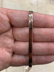 4.5mm Herringbone Chain, 925 Sterling Silver Necklace Over 14K Rose Gold  16'' 18'' 20'' Italy Made, Plux, Gift for Her