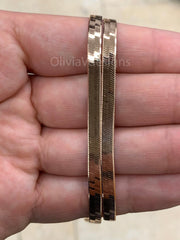 4.5mm Herringbone Chain, 925 Sterling Silver Necklace Over 14K Rose Gold  16'' 18'' 20'' Italy Made, Plux, Gift for Her