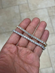 4mm Diamond Tennis Bracelet Necklace / Diamond CZ Tennis / 14k White Gold  / 14k Yellow Gold / Bridal Bracelet / Wedding Jewelry / Unisex