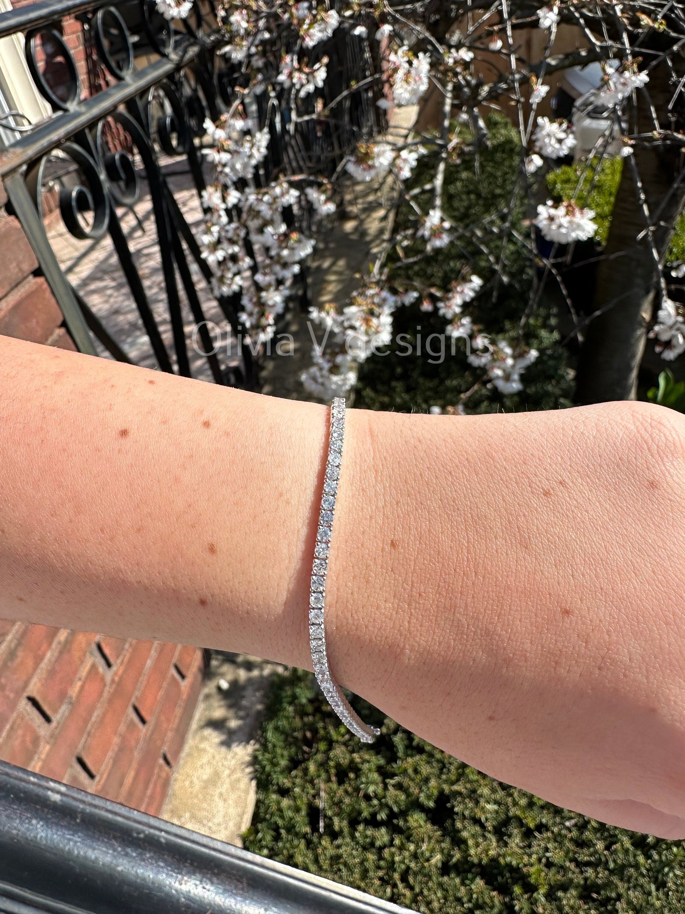 5.00 Carat Natural Diamond  14K Solid White Gold Tennis Bracelet | Classic Tennis Bracelet| F/G Color | 7'' Inch